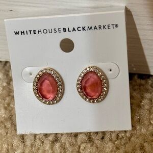 White House Black Market Pink Stud & Crystal Earrings